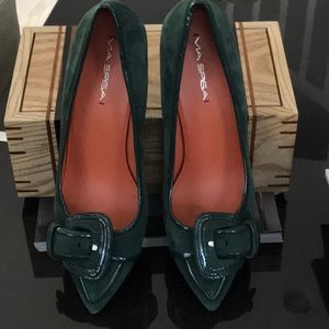 Via Spiga green suede pumps, sz. 10.